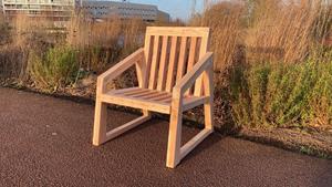 Industrielemeubelshop Douglashouten tuinstoel Denile met latten
