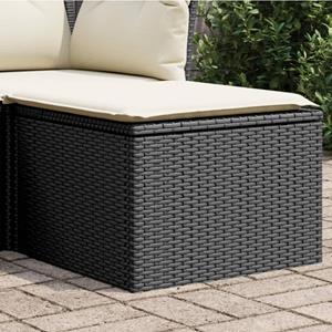 VidaXL Tuinkruk met kussen 55x55x37 cm poly rattan zwart