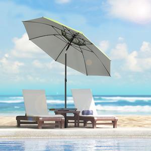 Sunny Groene strandparasol, parasol met ventilatieopeningen en beschermhoes, ℃ 1,85