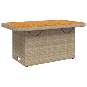 vidaXL 2-delige Tuinset met kussens poly rattan beige