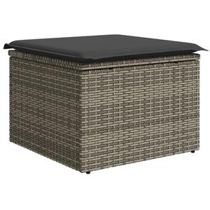 vidaXL 5-delige Loungeset met kussens poly rattan grijs