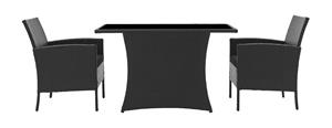 Artistiq Living Artistiq Loungeset Telecia Tafel + 2 stoelen, Polyrotan - Zwart