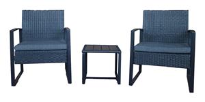 Artistiq Living Artistiq Loungeset Cherylann 2 stoelen + tafel, Polyrotan - Grijs
