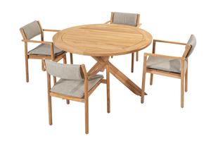 4 Seasons Outdoor Diningset Prado Levi 5-delig Teak Ø130 cm