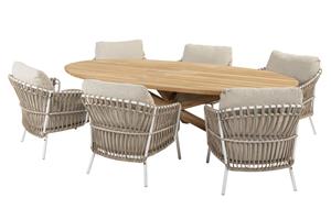 4 Seasons Outdoor Diningset Prado Ellips Dalias Ovaal 7-delig Teak 240 x 115 cm