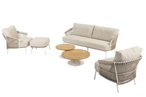 4 Seasons Outdoor Sofaset Dalias 6-delig inclusief voetenbank en salontafels Volta