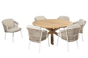 4 Seasons Outdoor Diningset Prado Dalias 7-delig Teak Ø160 cm