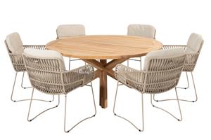 4 Seasons Outdoor Diningset Prado Murcia 7-delig Teak Ø160 cm