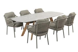 4 Seasons Outdoor Diningset Montana Jura 7-delig Keramiek 240 x 103 cm