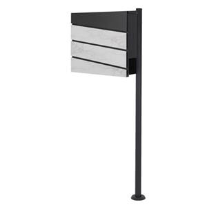 Ml-design - Briefkasten mit Ständer, 37x36,5x11 cm, Anthrazit/Weiß, aus Stahl