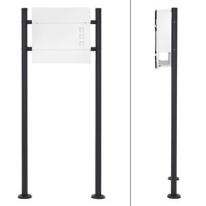 Ecd germany Brievenbuszuil, Wit, 37x10,5x36,5 Cm, Roestvrij Staal