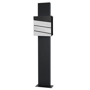 Ml-design - Briefkasten mit St&auml;nder, 37x36,5x11 cm, Anthrazit/Wei&szlig;, aus Stahl