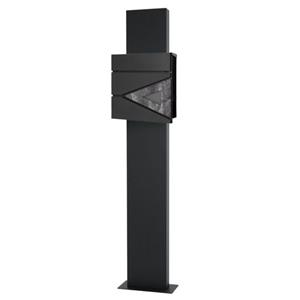 Ml-design - Briefkasten mit St&auml;nder, 37x36,5x11 cm, Anthrazit/Schwarz, aus Stahl