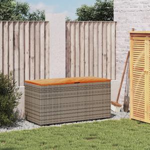 vidaXL Tuinbox 110x50x54 cm poly rattan en acaciahout grijs