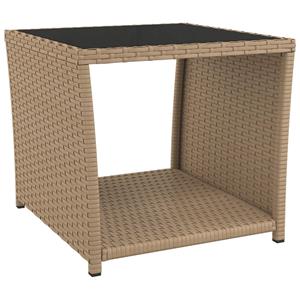 vidaXL 3-delige Tuinset met kussens poly rattan beige