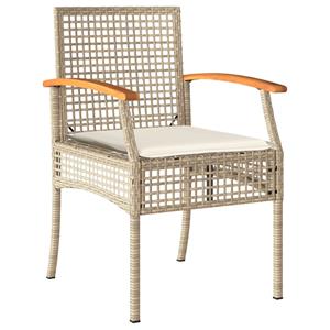 vidaxl 5-delige Tuinset met kussens poly rattan beige