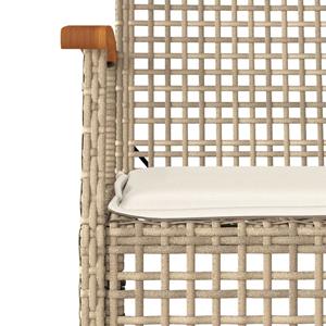 vidaXL 5-delige Tuinset met kussens poly rattan beige