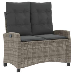 vidaXL 2-delige Tuinset met kussens poly rattan grijs