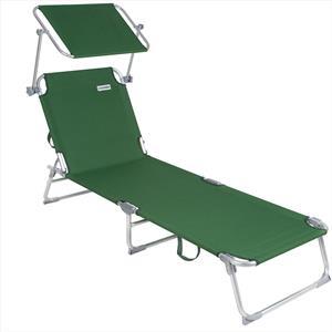 Casaria Ligbed Ibiza Groen Aluminium met Zonnescherm