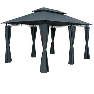 Casaria Paviljoen tuintent / partytent - 3x4m - metalen zijdelen - waterafstotend - antraciet