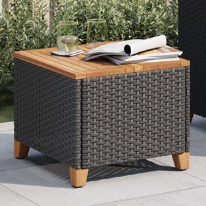 vidaXL Tuintafel 45x45x37 cm poly rattan en acaciahout zwart