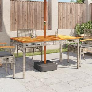 vidaXL Tuintafel 140x80x75 cm poly rattan en acaciahout grijs