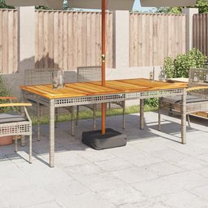 vidaXL Tuintafel 180x90x75 cm poly rattan en acaciahout grijs