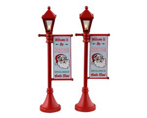 LEMAX North Pole Lamppost Set Of 2 B/O (4.5V) - 