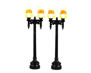 LEMAX Candy Corn Street Light Set Of 2 B/O (4.5V) - 