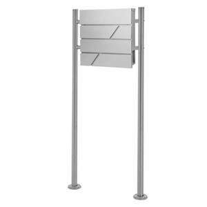 ML-Design Stand Brievenbus Met Krantenvak, Brievenbus Lichtgrijs 37x11x37cm, Roestvrij Staal