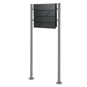 ML-Design Stand Brievenbus Met Krantenvak, Brievenbus Antraciet 37x11x37cm