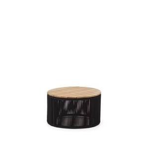 Kave Home  Salontafel Dandara van staal, zwart touw en massief