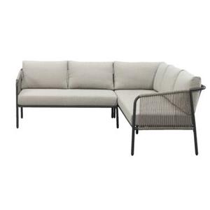 Le Sud Hoekset Paris wicker antraciet kussens taupe