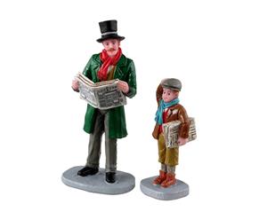 LEMAX Merry Newsboy Set Of 2 - 