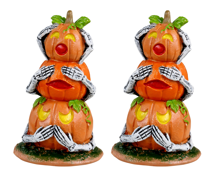 LEMAX Pumpkin Snowmen Set Of 2 - 