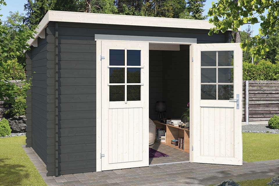 Outdoor Life Products | Tuinhuis Nadia 275 x 175 | Gecoat | Carbon Grey-Wit