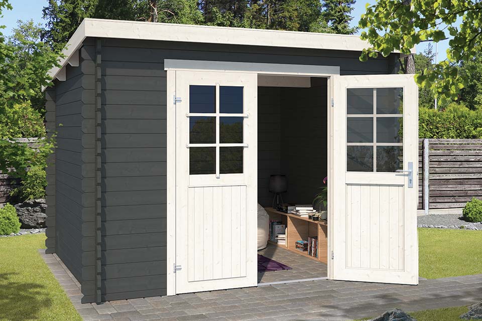 Outdoor Life Products | Tuinhuis Nadia 275 x 230 | Gecoat | Carbon Grey-Wit