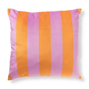Xenos Kussen streep - lila/oranje - 45x45 cm
