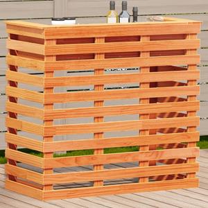 VidaXL Tuinbartafel wasbruin 113,5x50x103 cm massief grenenhout