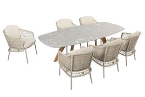 4 Seasons Outdoor Diningset Montana Puccini 7-delig Keramiek