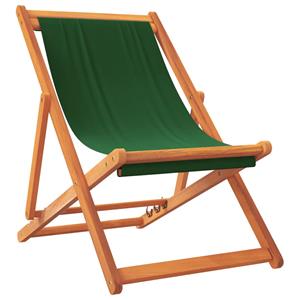 vidaXL Strandstoelen 2 st inklapbaar stof groen