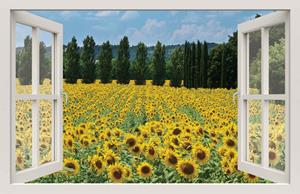 Customize-it Raam Zonnebloem 140x90cm Tuindoek - 