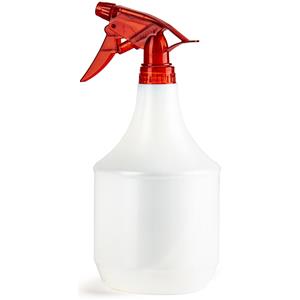 PlasticForte Plantenspuit met een inhoud van 1 liter - wit - rode verstuiver - 25 cm - kunststof -