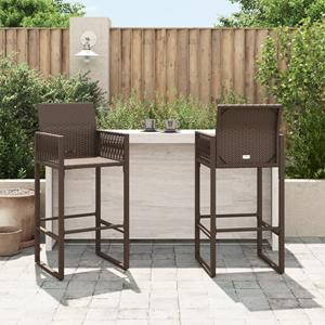 vidaXL Tuinbarkrukken 2 st poly rattan bruin