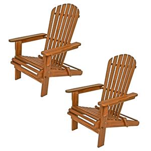 Casaria - 2x Sonnenliege Holz Wetterfest Klappbar 160kg Belastbarkeit xxl Armlehnen Rückenlehne Garten Balkon Terrasse Holzstuhl Ergonomisch