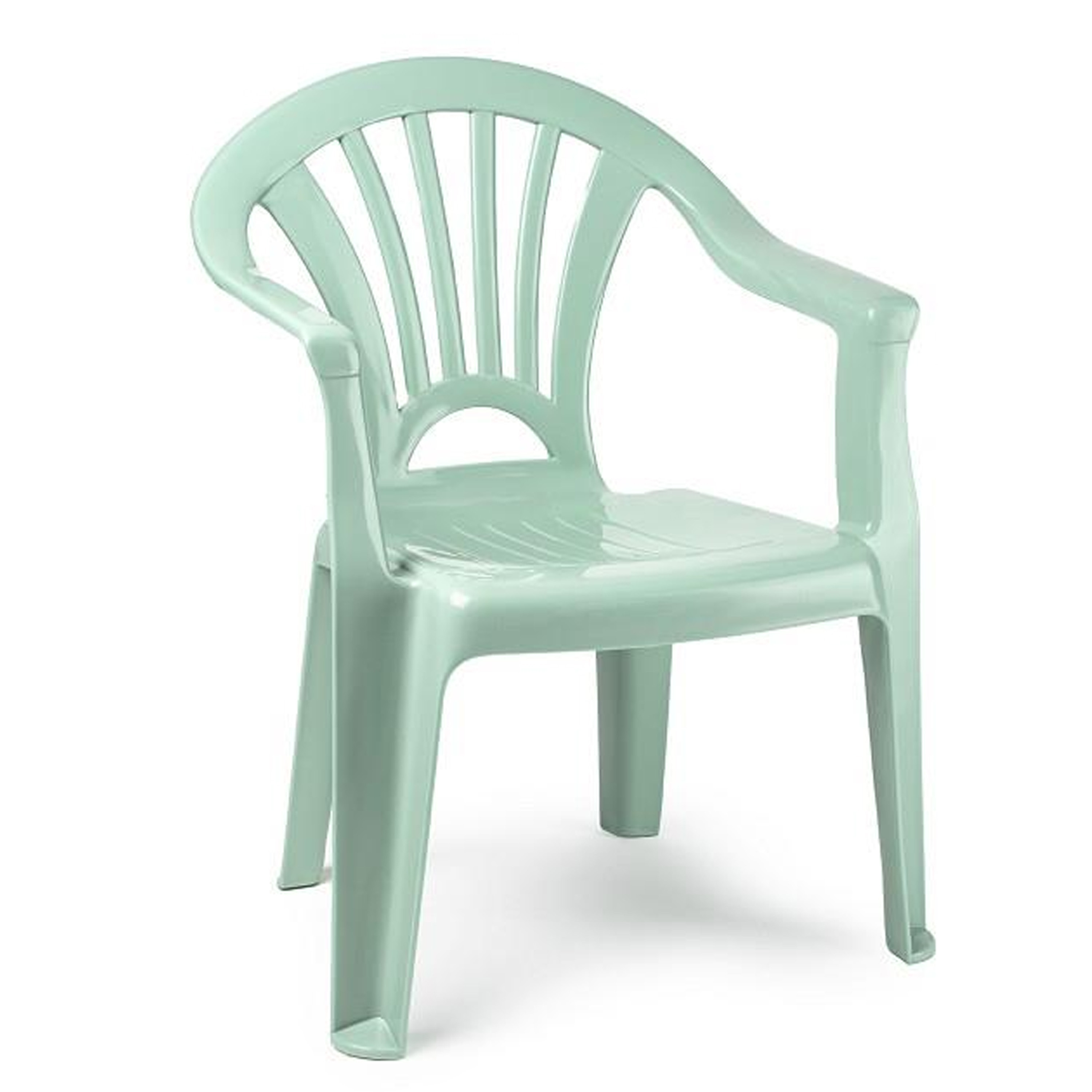 PlasticForte Kinderstoel van kunststof - mintgroen - 35 x 28 x 50 cm - tuin/camping/slaapkamer -