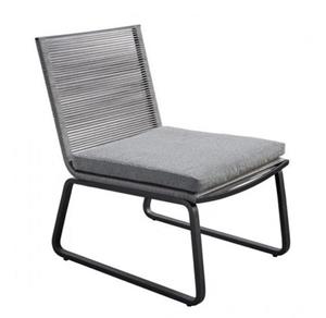 Yoi Kome lounge chair alu black/rope dark grey/kurai - 