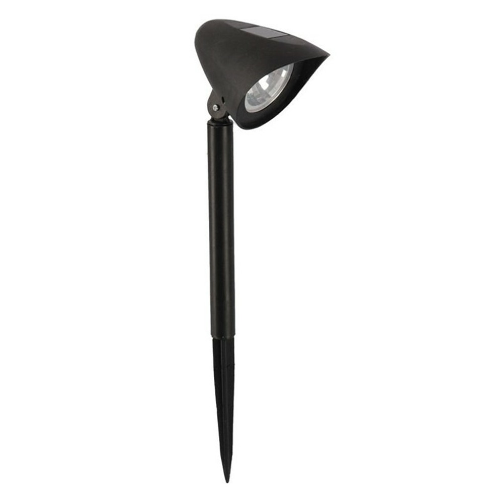 Gerimport  Solar tuinlamp - 1x - zwart - LED - oplaadbaar - H37cm -