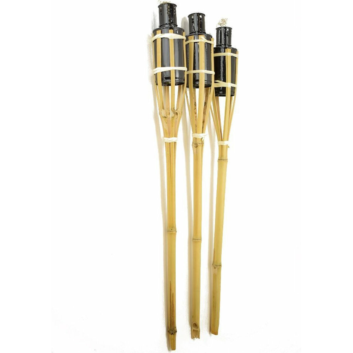 Cosy & Trendy Tuinfakkels - 3x - met oliehouder - bamboe - 60 cm -