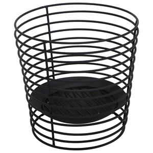 Mega Collections Vuur emmer/vuurkorf Firebasket Spiral - zwart - ijzer - D38 x H40 cm - rond -